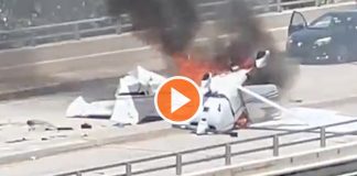 Avioneta se estrella en puente de Miami y explota