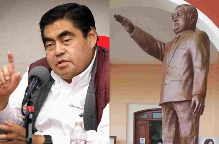 Con estatua le rinden culto a Miguel Barbosa en Puebla