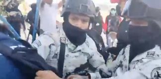 Elementos de la GN se enfrentaron con estudiantes