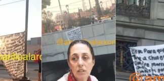 Dejan narcomantas en avenidas principales de la CDMX