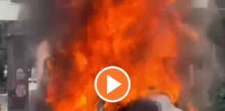 video-normalistas-derriban-puerta-del-campo-militar-1-en-naucalpan-incendian-camion